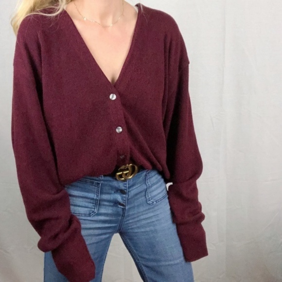 Vintage Sweaters - Vintage Oversized Dolman Knit Gold Cardigan